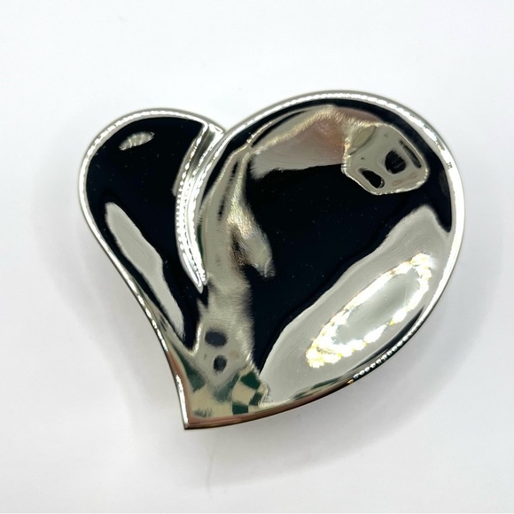 Jewlery Box Trinket Silver  Safekeeper™ Silvertone Sculpted  Heart ❤️ Box - Picture 10 of 12